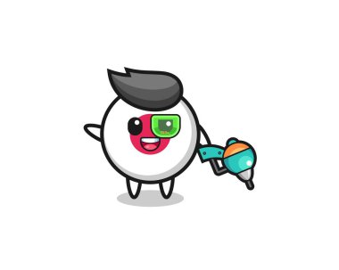 Japonya bayrak karikatürü geleceğin savaşçı maskotu, şirin tasarım