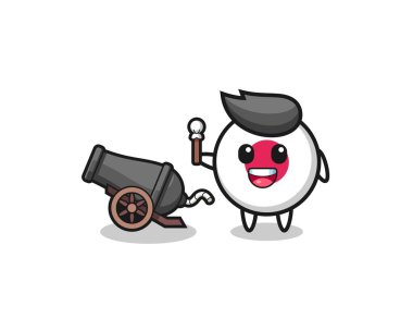 Sevimli Japon bayraklı atış topu, şirin tasarım.