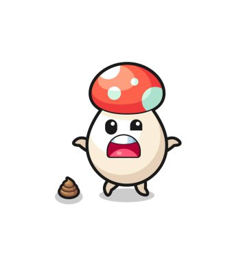 Toprak mantarı kakayla karşılaştığına şaşırdı, şirin tasarım.