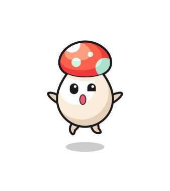 Mantar karakteri zıplama hareketi, şirin tasarım.