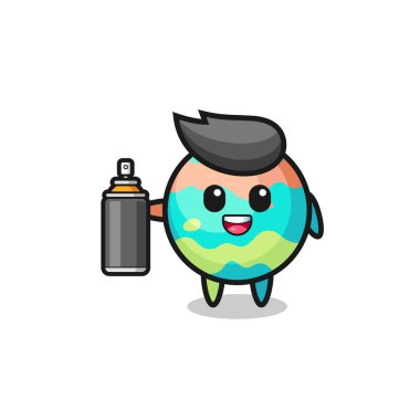 Grafiti bombacısı olarak şirin banyo bombaları, şirin bir tasarım.