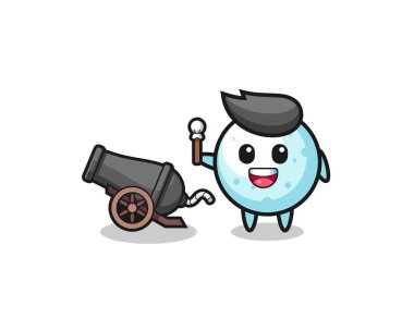 Sevimli kar topu topu topu kullanıyor, şirin tasarım.