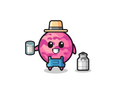 Dondurma kepçesi karikatürü mandırası, şirin tasarım.