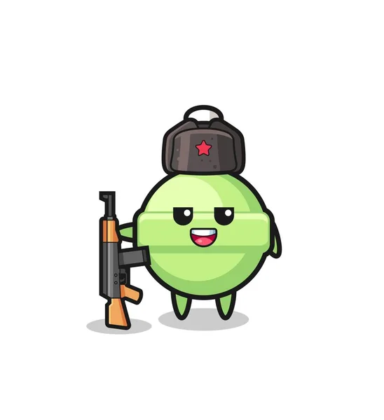 Cute Lollipop Cartoon Russian Army Cute Design — 图库矢量图片