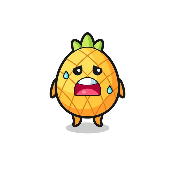 Fatigue Dessin Animé Ananas Design Mignon — Image vectorielle