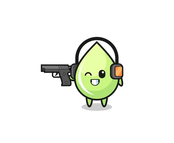 Illustration Melon Juice Drop Cartoon Doing Shooting Range Cute Design — Stock Vector