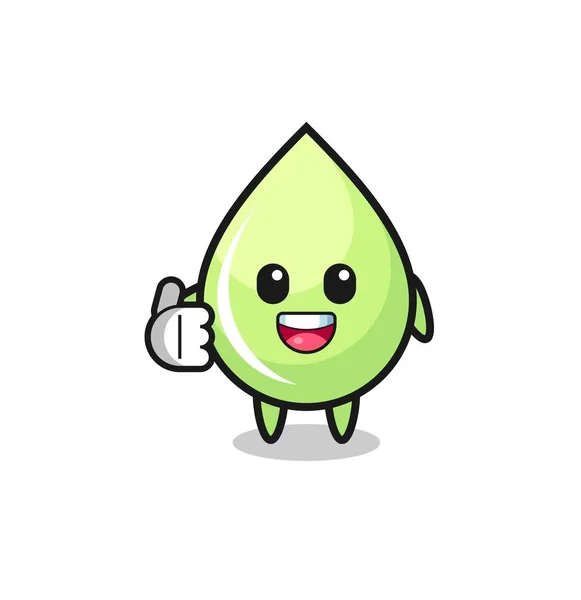 Melón Jugo Gota Mascota Haciendo Pulgares Hacia Arriba Gesto Lindo — Vector de stock