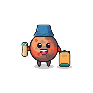 Mars 'ın maskot karakteri yürüyüşçü, şirin tasarım.