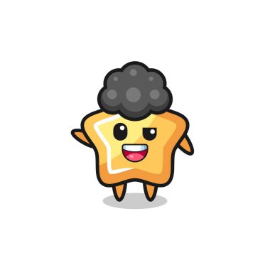 Afro çocuk rolünde yıldız karakter, şirin bir tasarım.