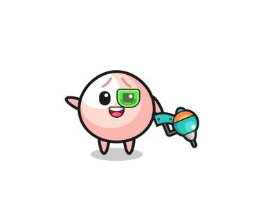 Geleceğin savaşçı maskotu olarak köfte çizgi filmi, şirin tasarım.