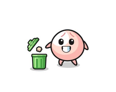 Çöp kutusuna çöp atan köftenin güzel tasarımı.