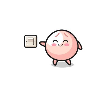 Çizgi film köftesi ışığı kapatıyor, şirin tasarım.