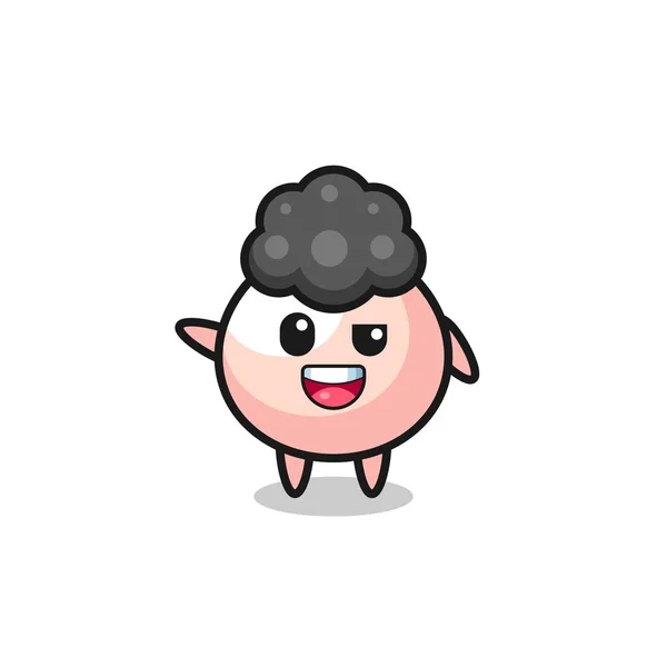 Personagem Meatbun Como Menino Afro Design Bonito —  Vetores de Stock