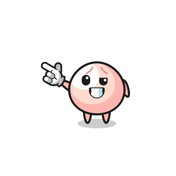 Meatbun Mascot Pointing Top Left Cute Design — Stock Vector