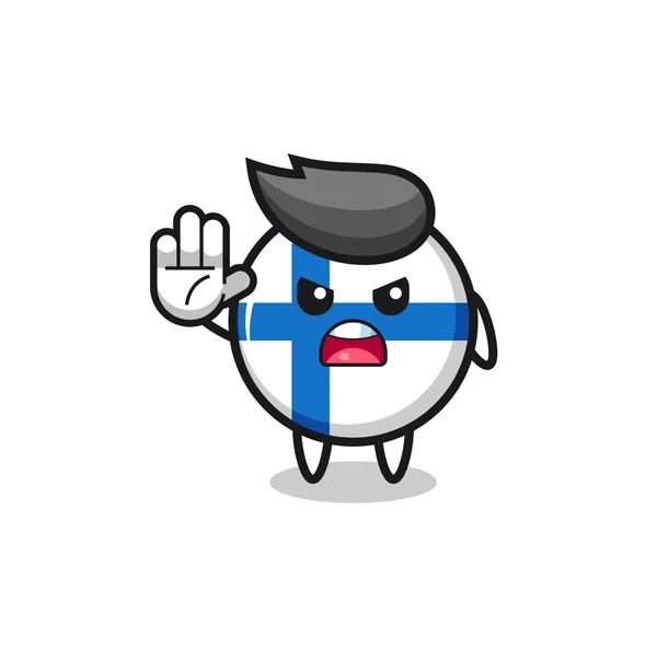 芬兰国旗人物做停止动作 可爱的设计 — 图库矢量图片