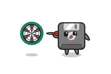 Şirin disket dart oynuyor, şirin tasarım.