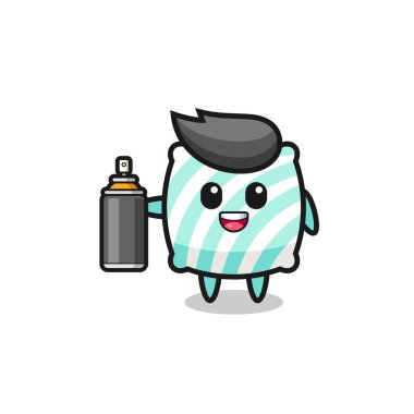 Grafiti bombacısı olarak şirin yastık, şirin tasarım.