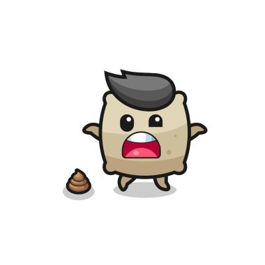 Toprak çuvalı kakayla karşılaştığına şaşırdı, şirin tasarım.