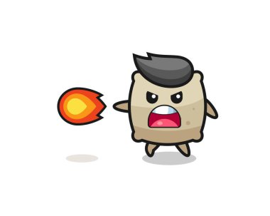 Şirin çuval maskotu ateş gücü, şirin tasarım.