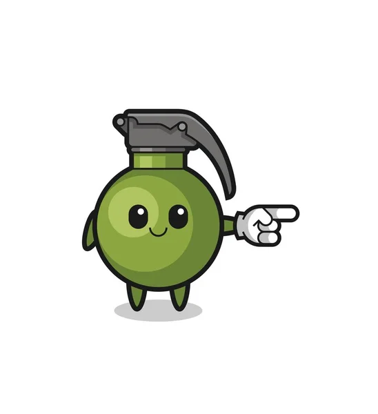 Grenade Mascot Pointing Right Gesture Cute Design — 图库矢量图片