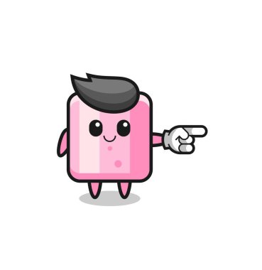 Sağ el hareketleriyle lokum maskotu.