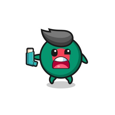 Bangladeş bayrak maskotu nefes alırken astım geçiriyor