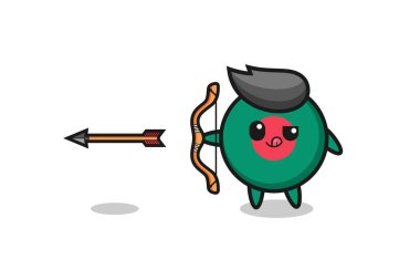 Okçuluk yapan Bangladeş bayrak karakteri