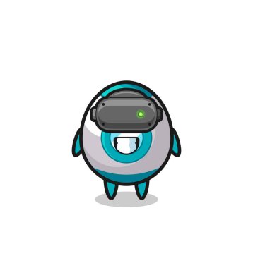 Şirin roket VR kulaklık kullanıyor, şirin tasarım.