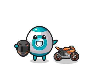 Şirin roket karikatürü motosiklet yarışçısı, şirin tasarım.