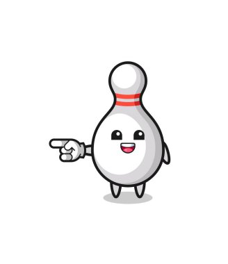 Bowling karikatürü sol işaret eden, şirin bir tasarım.