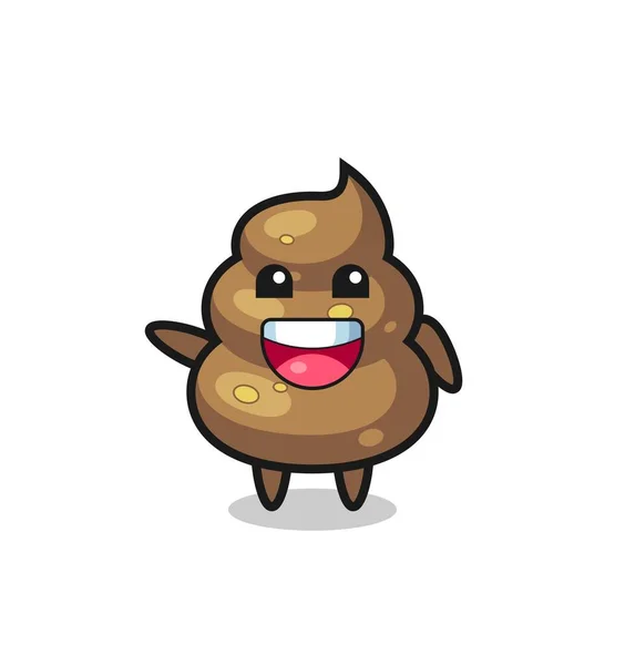 Poop Feliz Personagem Mascote Bonito Design Bonito —  Vetores de Stock