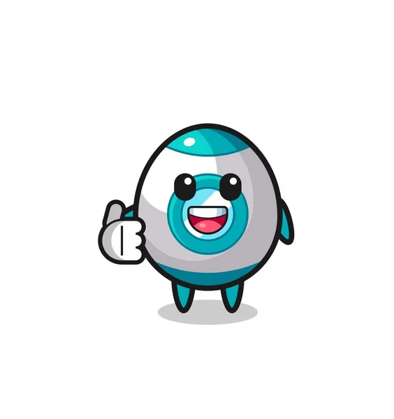 Rocket Mascot Doing Thumbs Gesture Cute Design — Stock Vector