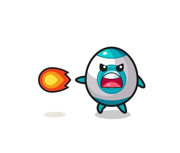 Cute Rocket Mascot Shooting Fire Power Cute Design — 图库矢量图片
