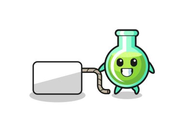 Labaratuar beherleri karikatürü şirin bir tabela asıyor.