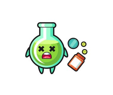 Aşırı doz laboratuvar beherleri karakteri, şirin tasarım