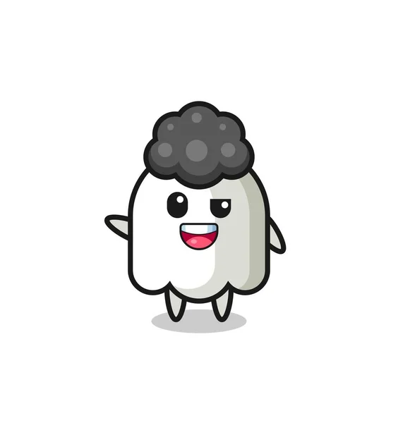 Personagem Fantasma Como Menino Afro Projeto Bonito —  Vetores de Stock