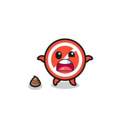 stop sign earth surprised to meet poop , cute design