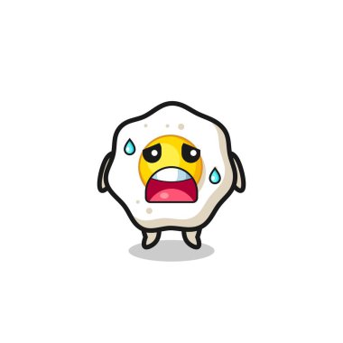 the fatigue cartoon of fried egg , cute design