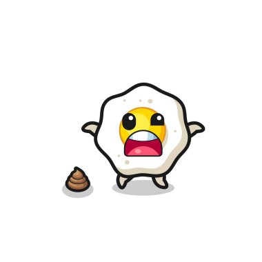 fried egg earth surprised to meet poop , cute design