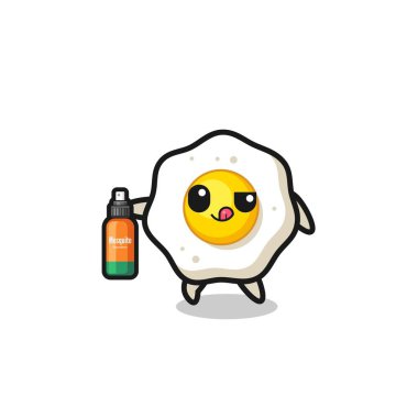 cute fried egg holding mosquito repellent , cute design