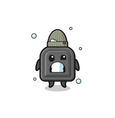 cute cartoon car key with shivering expression , cute design