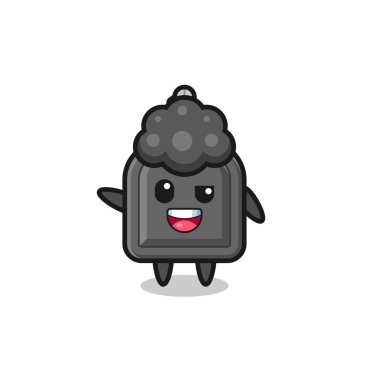 car key character as the afro boy , cute design