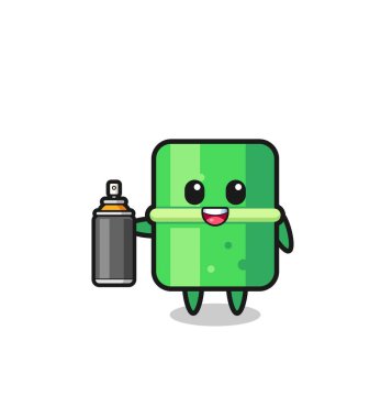 the cute bamboo as a graffiti bomber , cute design