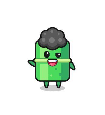 bamboo character as the afro boy , cute design