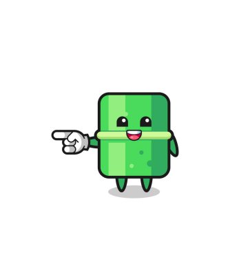 bamboo cartoon with pointing left gesture , cute design