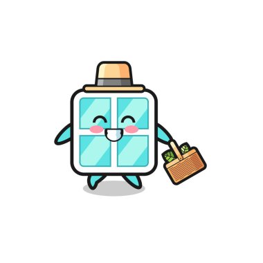 window herbalist character searching a herbal , cute design