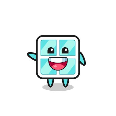 happy window cute mascot character , cute design