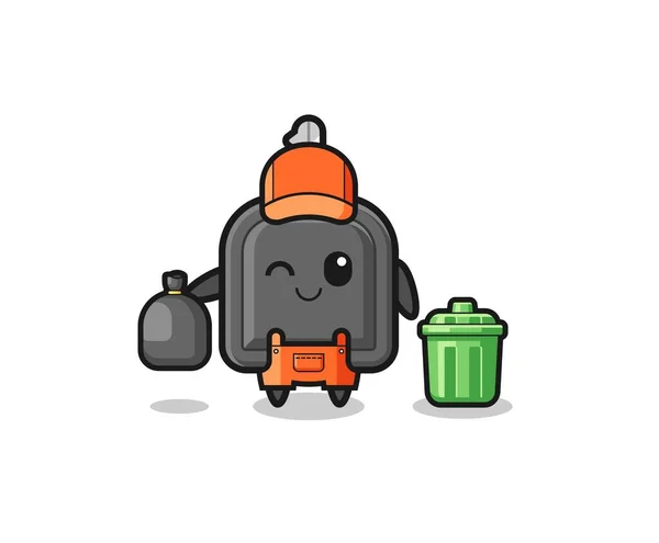 Mascot Cute Car Key Garbage Collector Cute Design — ストックベクタ