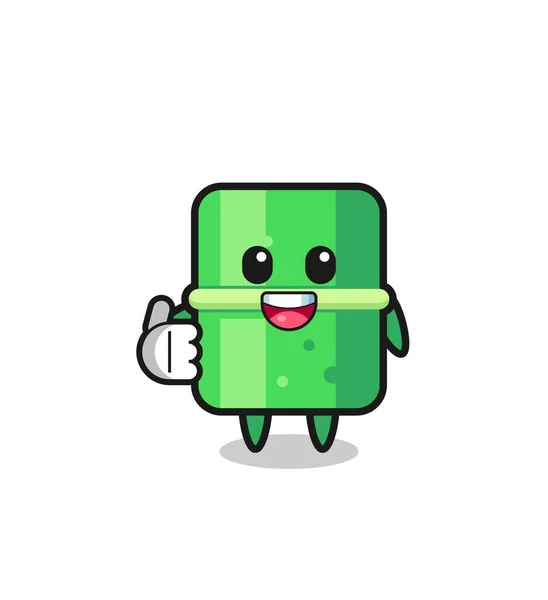 Bamboo Mascot Doing Thumbs Gesture Cute Design — Stok Vektör