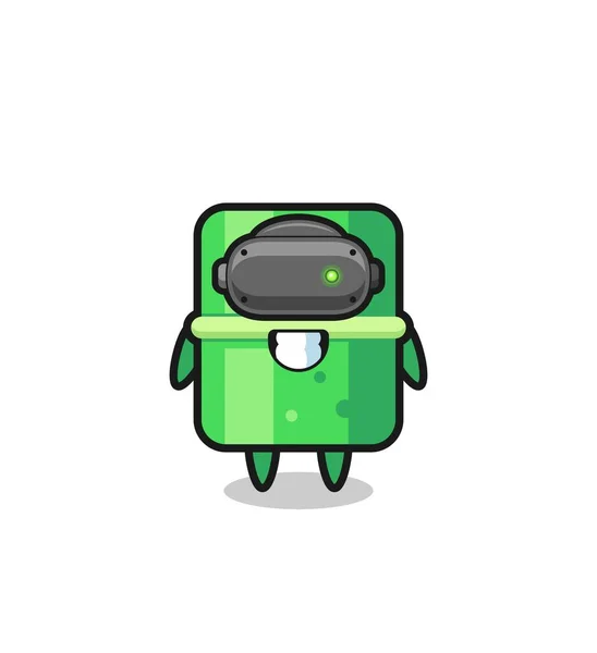 Cute Bamboo Using Headset Cute Design — Vector de stock